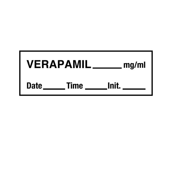 Tape, Verapamil 1/2" x 500" White w/Black